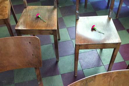 Sala Carlo Basilico alla Polus di Balerna preparata per apparizioni